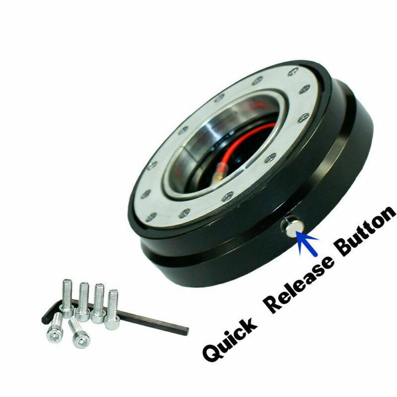 Black Universal Autos Steering Wheel Quick Release Hub Adapter Snap Off Boss Kit