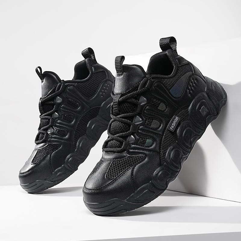 Мужские кроссовки Новые массивные кроссовки Мужские дышащие сетчатые Белые повседневные кроссовки Теннисные Мужские на платформе На шнуровке Вулканизированная обувь
