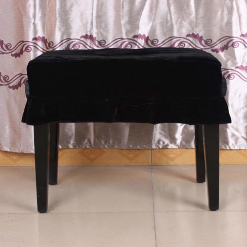 zzou Breathable Piano Chair Cover, Piano Dust Cover, Smooth and Lightweight for Easy Cleaning, Perfect for Concert Decoration (Black)