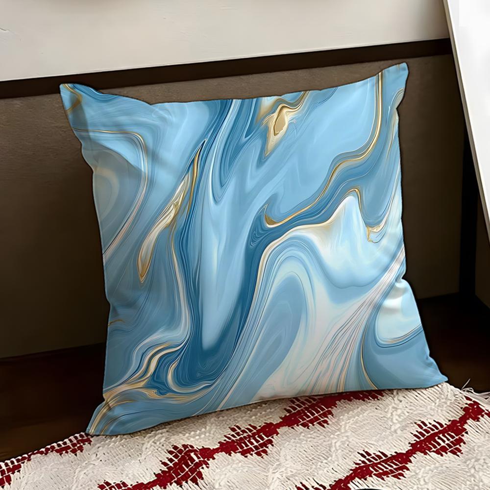Icy Ice Blue Fluid Flame Cushion Cover Reversible Soft Durable Pillow Cover Home Car MultiScene Use for Daily Comfort