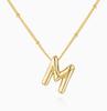 LT-12056 Stainless Steel 18K Gold Balloon Letter Necklace Silver Bubbles 26 English Alphabet Pendants Jewelry