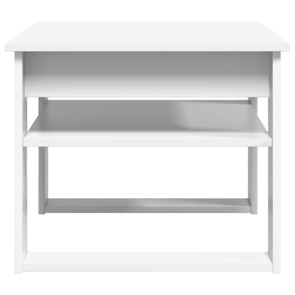 White Coffee Table with Storage 64 x 54 x 44 cm Engineered Wood