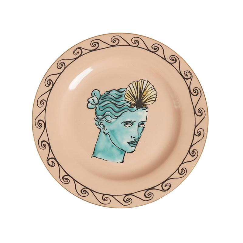 Креативная керамическая десертная тарелка с рисунком морского бога, посуда, фарфоровые тарелки, кружки