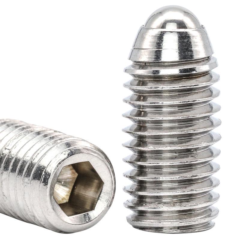 Пружинный плунжер с шестигранным гнездом M3-M6 из нержавеющей стали со стеклянным шариком