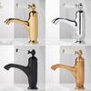 Смеситель для раковины с покрытием под золото Хромированные смесители для горячей и холодной воды Старинный смеситель для раковины Смесители Керамическая ручка Черные смесители для раковины