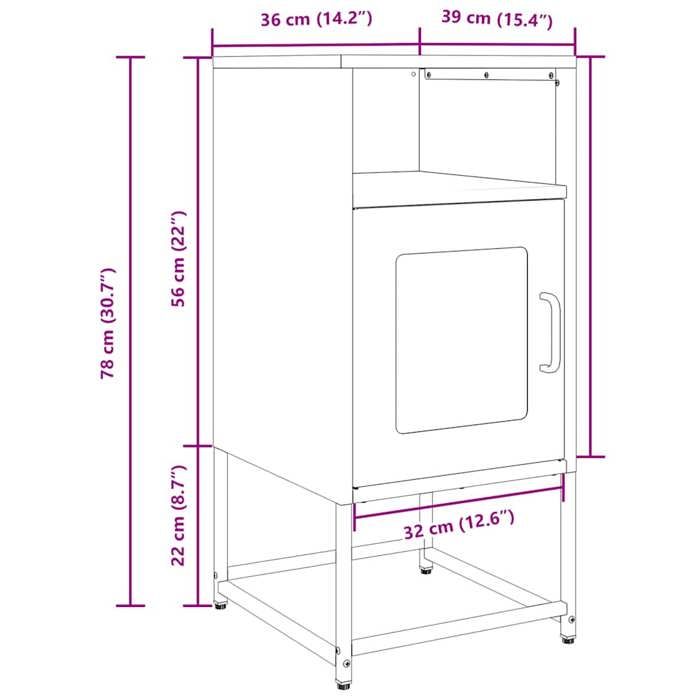 VidaXL Table de chevet anthracite 36x39x78 cm acier laminé à froid, table d'appoint, armoire de lit, table d'appoint pour 853412