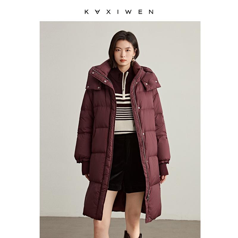 Cocoon shaped spiral sleeve double pull down jacket