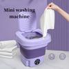 8л Маленькая стиральная машина для одежды 2-в-1 Элюационная машина Бытовая складная мини-стиральная машина 31x21x21см