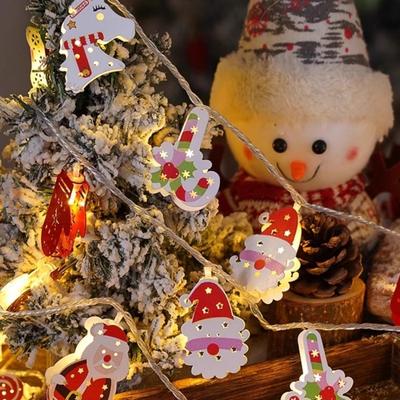 Новая USB Рождественская светодиодная гирлянда 3 м Санта-Клаус Подвесной светильник Снеговик Светодиодная подсветка Световые гирлянды Декор для вечеринки