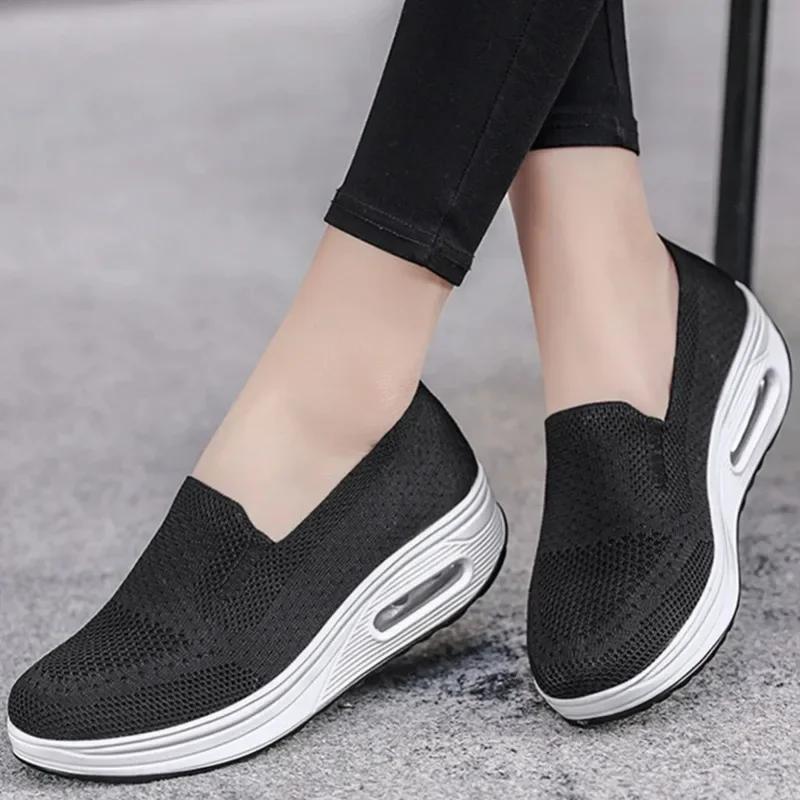 Модные женские повседневные кроссовки Slip on, дышащие, с сетчатым верхом, для бега, ходьбы, езды на велосипеде, вождения, Zapatos De Mujer