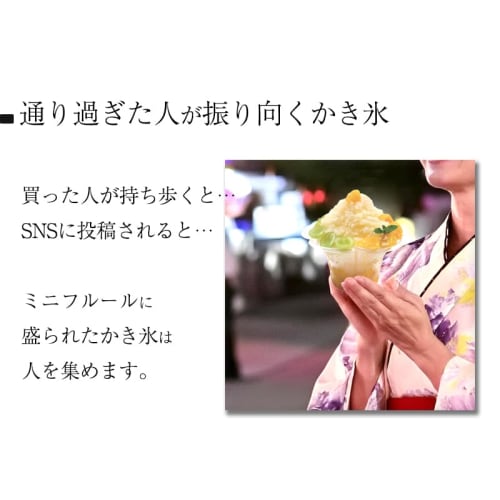 Sunnap Mini Fleur Shaved Ice Cups (Large Diameter, Low Center of Gravity), Clear, 13 oz, Pack of 80