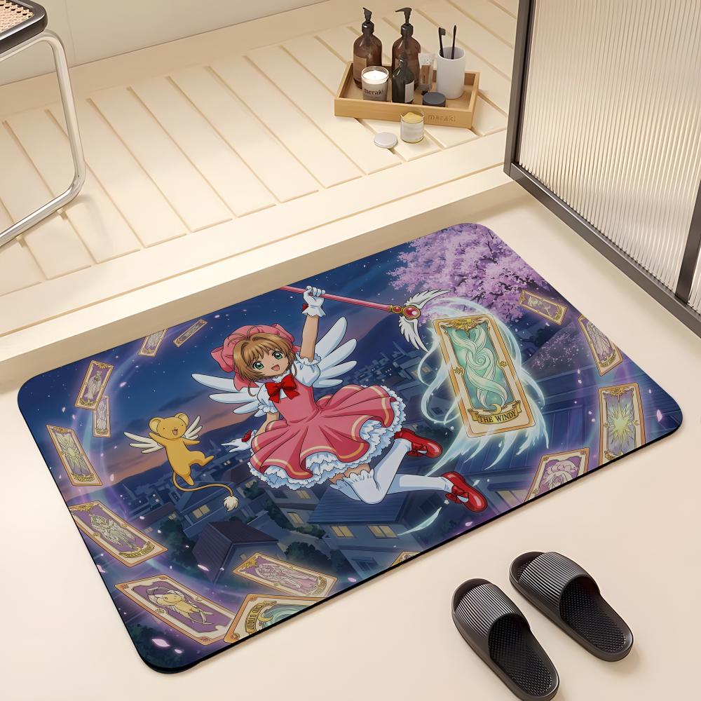 АНIME C-Cardcaptor Sakura Напольный коврик Впитывающий коврик Нескользящий коврик для прихожей для ванных комнат, туалетов и уборных