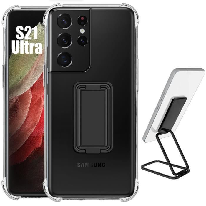 Silicone Case - Booling - for Samsung Galaxy S21 Ultra - Shockproof - Foldable Stand - Slim