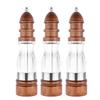 Wooden Salt and Pepper Grinder Set - Wood and Acrylic Mills, Adjustable Coarseness Ceramic Grinder