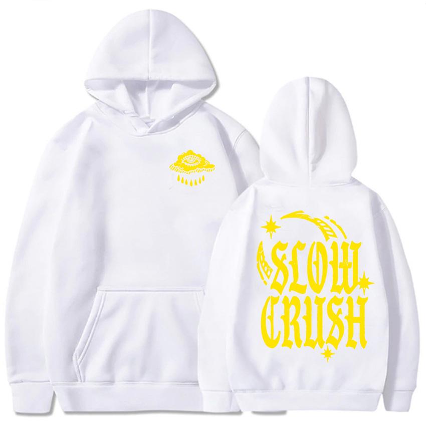 Slow Crush THIRST Альбом Графические Толстовки с Длинным Рукавом Мода Мужские Толстовки Хлопок Осень Свободные Худи Пуловеры для Мужчин Толстовка