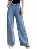 European and American thin high-waisted non-elastic jeans women