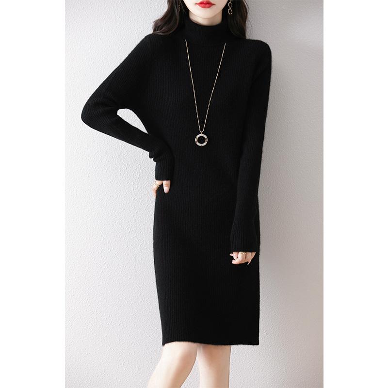 Женское кашемировое платье Qinghe кашемир 30% кашемир 70% шерсть осенне-зимняя кашемировая юбка мягкая и теплая