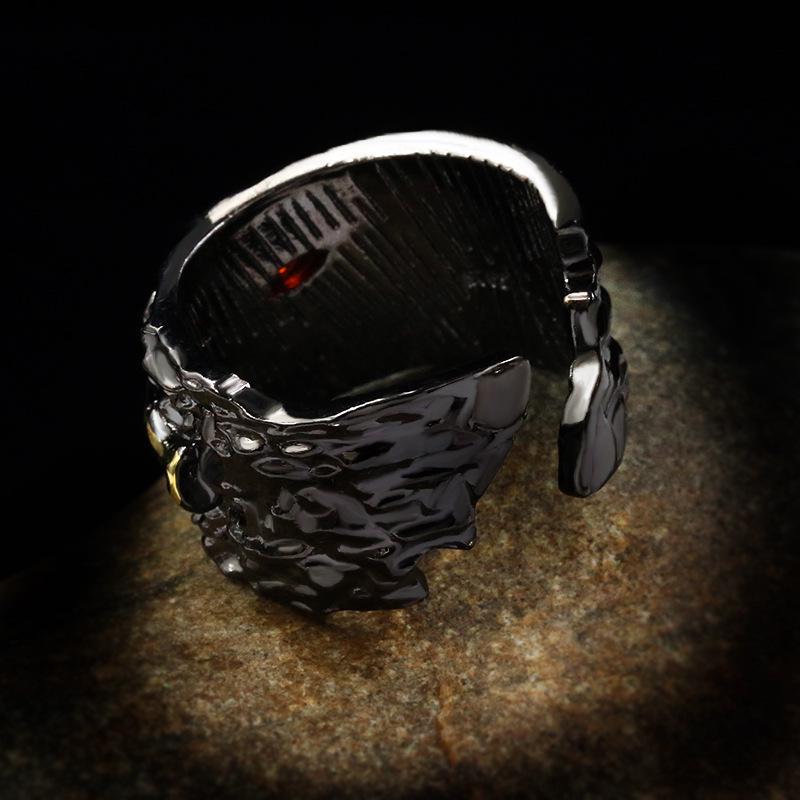 Преувеличенные винтажные кольца из вольфрама в виде веток для женщин, роскошные, с инкрустацией рубинами из черного золота, открытые, регулируемые, свадебные, вечерние украшения