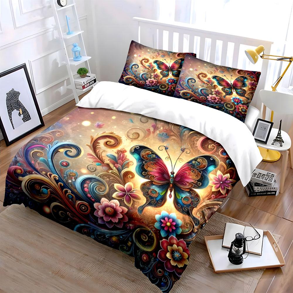 Whimsical butterfly garden dreams. Bedding sets Duvet covers Pillowcases(1* Duvet Cover 2* Pillowcases without duvet insert)