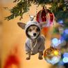 Hoodie Skull Acrylic Hanging Decoration Home Indoor Christmas Tree Car Rearview Mirror 2D Flat Dog Cat Hanging Ornament Cartoon Animal Pendant