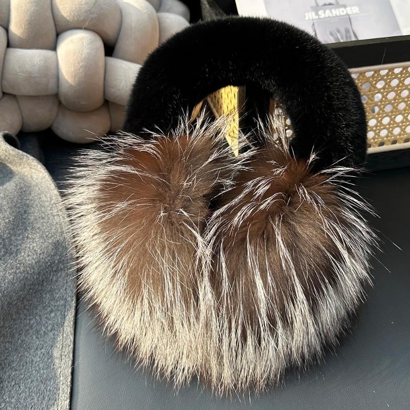 Женские наушники из лисьего меха шарф Для женщин, зимнее тепло, меховые защитники ушей, милые меховые наушники, Ветрозащитные, велосипедные наушники