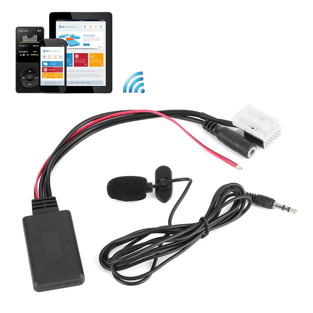 12Pin Bluetooth Audio Cable Car AUX Adapter Connector with Microphone Fit for Citroen Berlingo