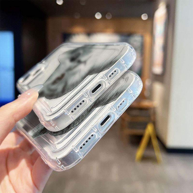 Мультяшный чехол для iPhone 15/15 Pro/15 Pro Max, совместимый с кошками - Ударопрочный, Прозрачный, Защита с воздушной подушкой