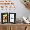 Pet Cat Dog Paw Prints Kit with Picture Frame and Imprint Clay DIY Pet Paw Print Keepsake Kit for Dogs Cats Pet Lovers Non-toxic