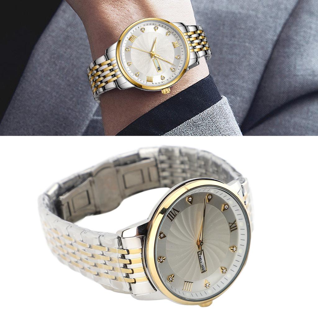 Quartz Men Watch Business Stylish Wristwatch Water Resistant Men Watch with Date Function for Business