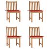 Day and Night - Day and Night Garden Chairs 4 Units Solid Teak Wood with Cushions