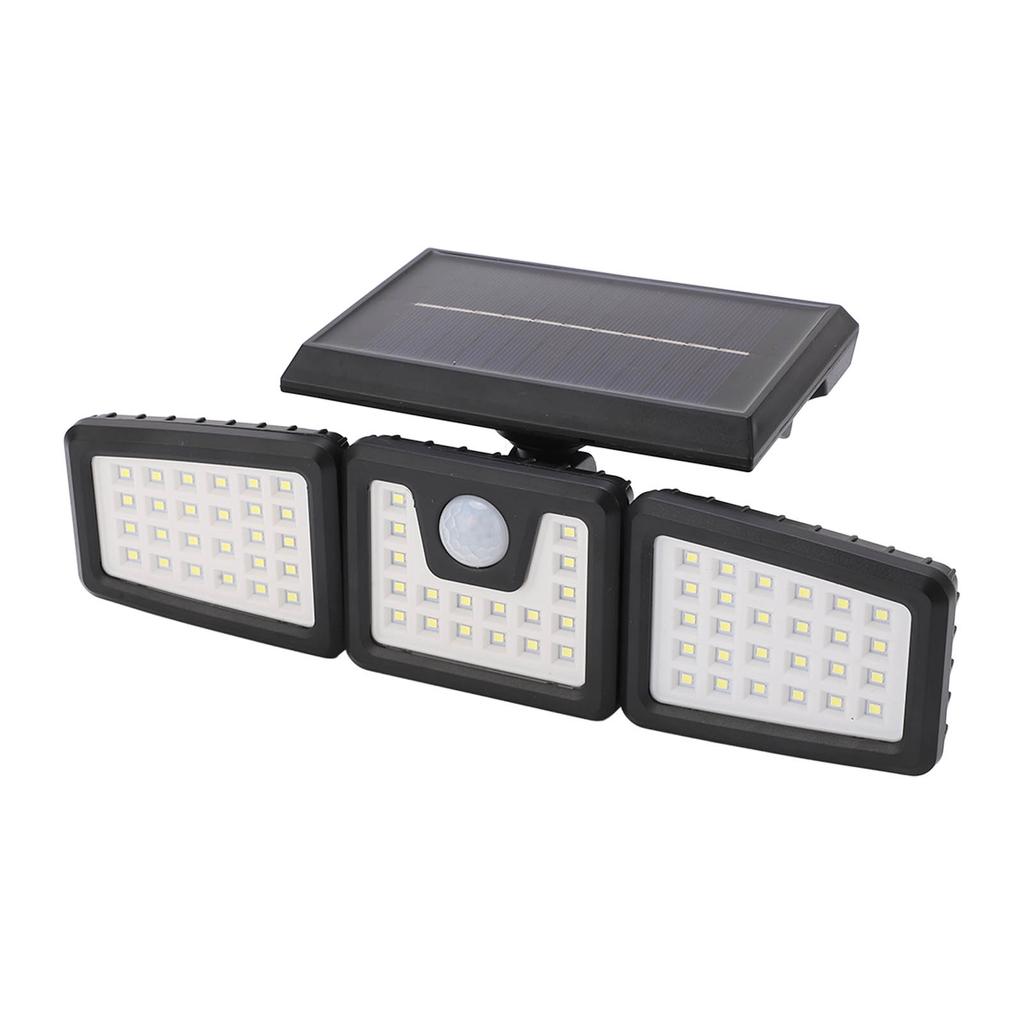 Уличный датчик движения Светильник на солнечных батареях 3 регулируемые головки IP65 Водонепроницаемый Широкоугольный прожектор