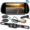 7" Rear View Backup Monitor Mirror Wireless 2.4g Reverse Camera DVR Kit For Car Truck Van