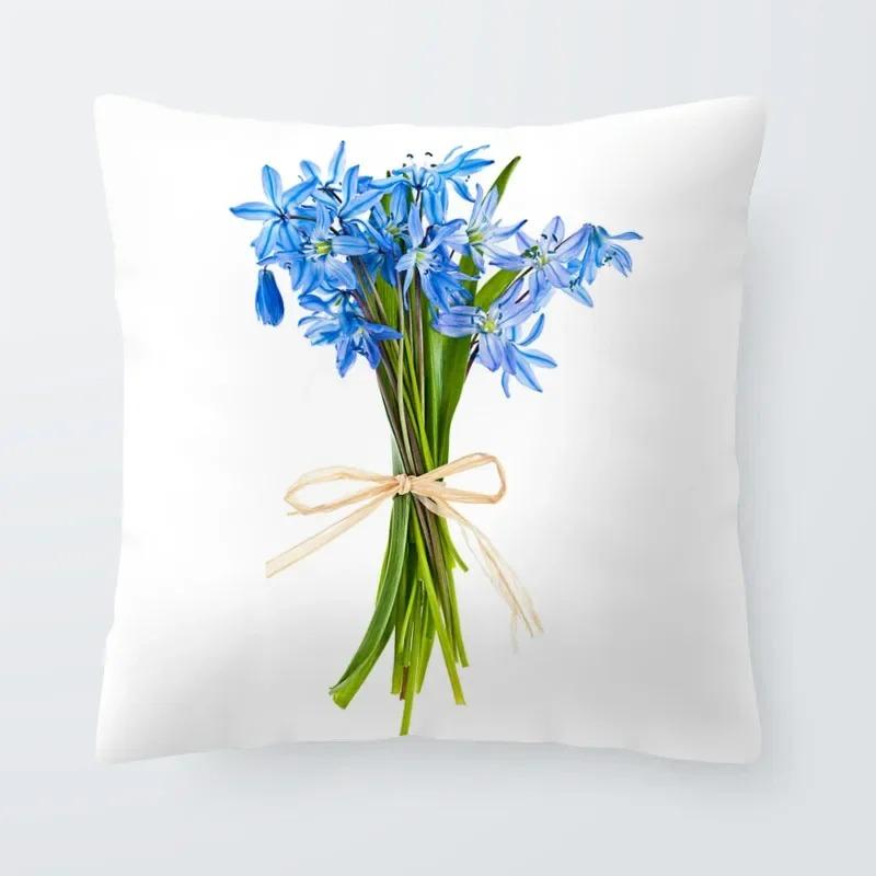 Простая цветочная декоративная наволочка для гостиной, офиса, украшения для дома, наволочка