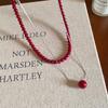 Vintage Red Beaded Necklaces For Women Chinese Style Glass Beads Necklace Exquisite Elegant Choker Aesthetic Jewelry Accessories