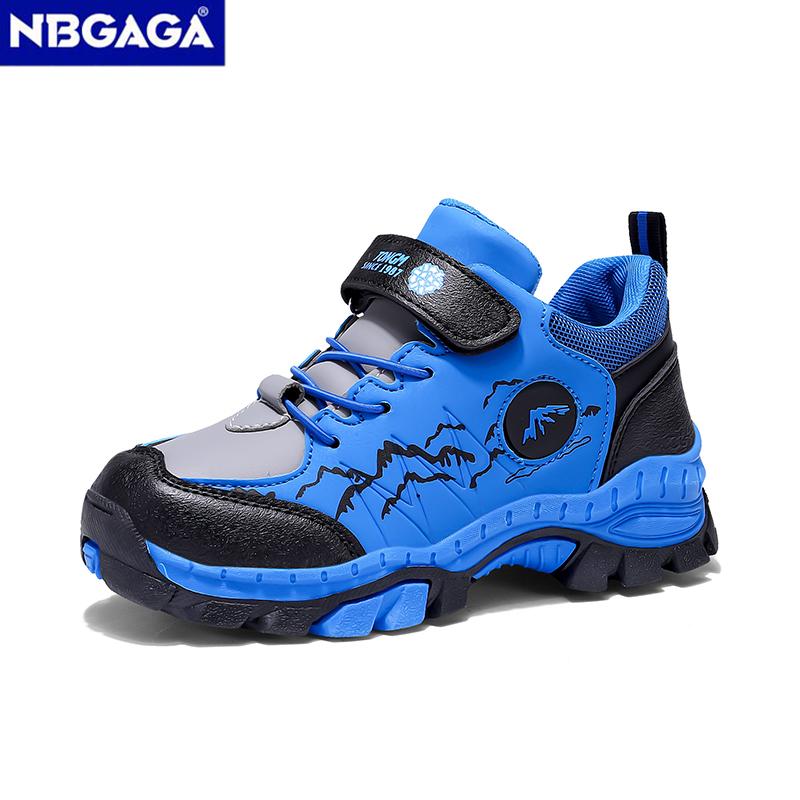 Детская мода Походные ботинки Спортивные кроссовки для бега для мальчиков Противоударные Нескользящие Спортивные Уличные Треккинговые ботинки