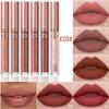 6 шт./коробка, набор нюдовых блесков для губ, матовая бархатная губная помада, водостойкая, стойкая, сексуальная красная бархатная шелковистая жидкая губная помада, набор масел для губ