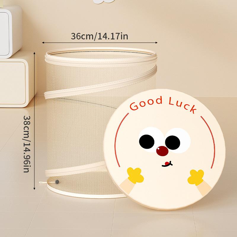 Foldable Laundry Basket with Lid for Bathroom Dirty Clothes Toy & Clothing Storage Organizer Compact Portable Hamper
