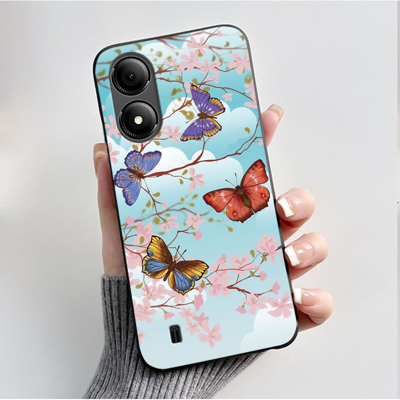 Чехол с принтом для ZTE Blade A33S A34, мягкий силиконовый черный корпус для ZTE Blade A31 Plus, чехол, милый цветочный мультяшный корпус