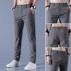 Ice Pants Men's Summer New Business Fashion Large Size Thin Elastic Casual Trousers