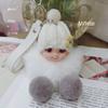 Pompom Cute Pompom Keychain Expression Face Cute Fluffy Plush Doll Key Chain  Girl Gift