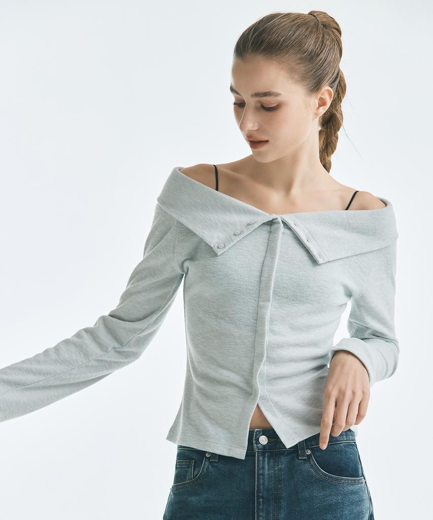 MIXXO Футболка с длинным рукавом и открытыми плечами_Miwlwg129A