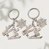 Metal Pendant Snowflake Pendant Key Ring Ice Skates Pendant Skier Decoration  Gifts