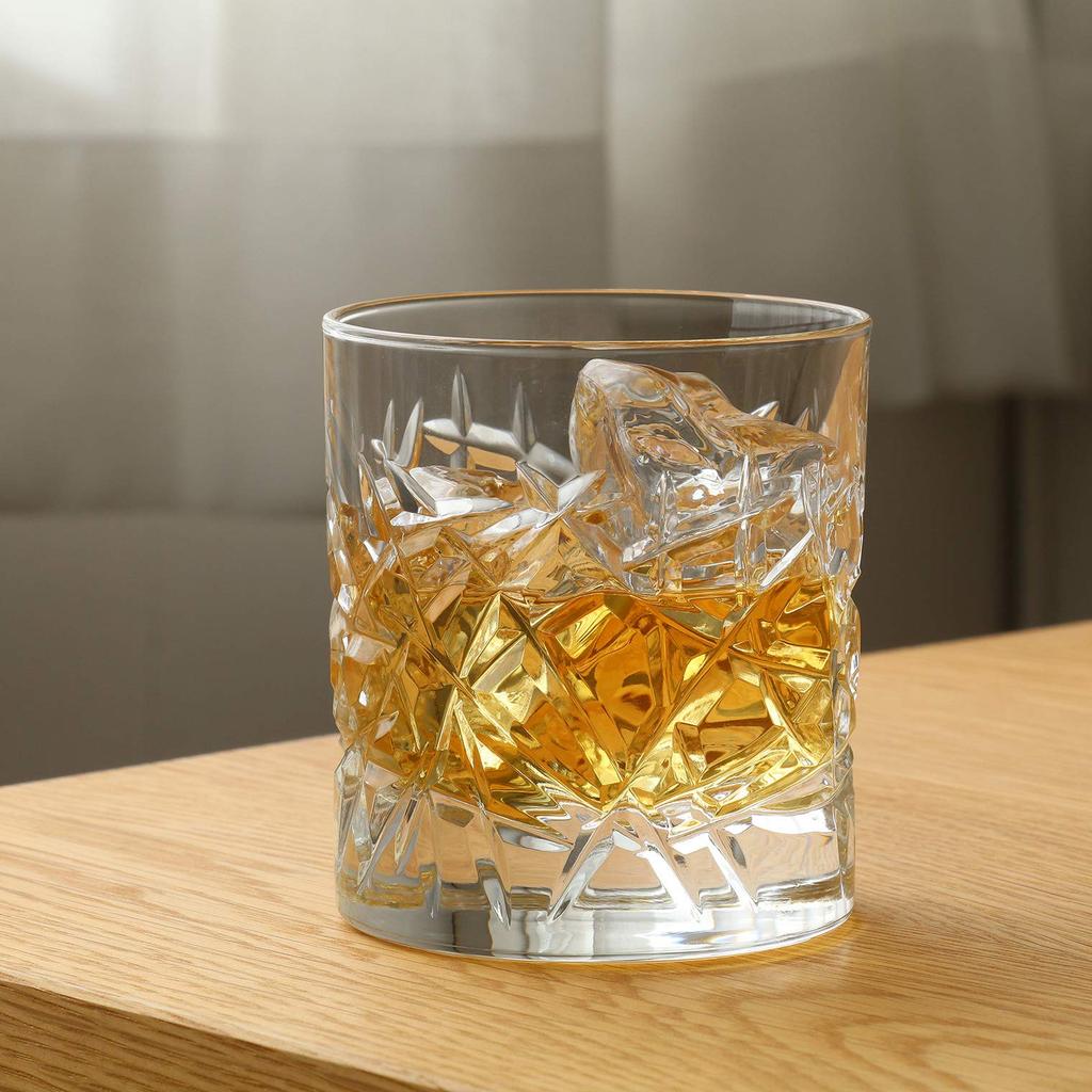 ADERIA Хрустальное стекло Хрустальный стакан для виски 270 мл Огранка B Сделано в Италии Поставляется в подарочной коробке Стакан для виски Стильный 60-летний юбилей Выход на пенсию