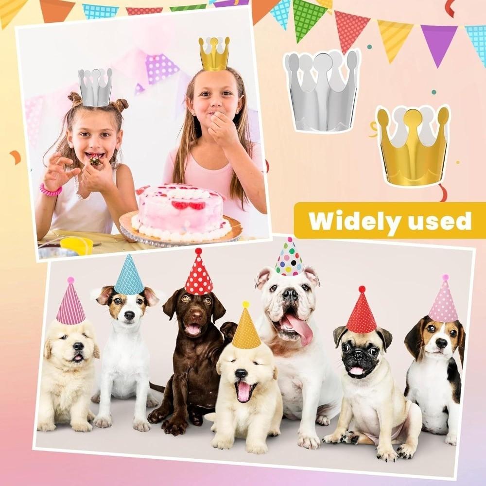 with Pom Poms Birthday Party Hats Colorful Birthday Crown Hat  Kids Birthday Party