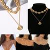 Golden Silver Chain Choker Multilayer Shell Necklace Bohemian Cowry Seashell Pendant Beach Jewelry