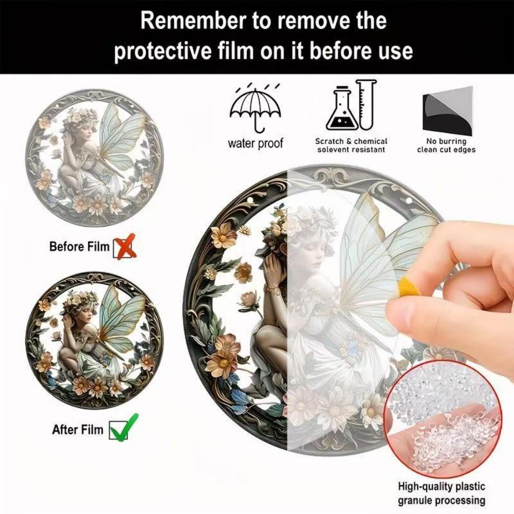 2D Плоский Акриловый Круглый Настенный Арт Капризный Сова Ловец Солнца - Идеально для Гостиной, Спальни, Кухни - Подарок для Друзей, Декоративная Подвеска