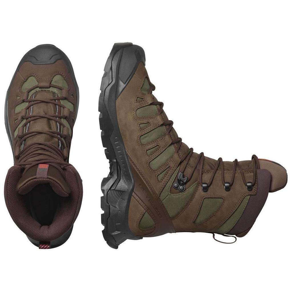 SALOMON TRACKER Gore Te Устойчивые к истиранию Короткие Ботинки до середины икры Наружные Низкий каблук Мужские Коричневый Зеленый L47605400
