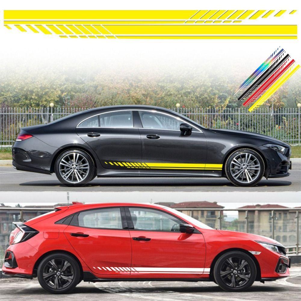 2Pcs Multi-color Car Side Stickers Universal Car Side Door Stripe Car Body Side Decal Off-Road