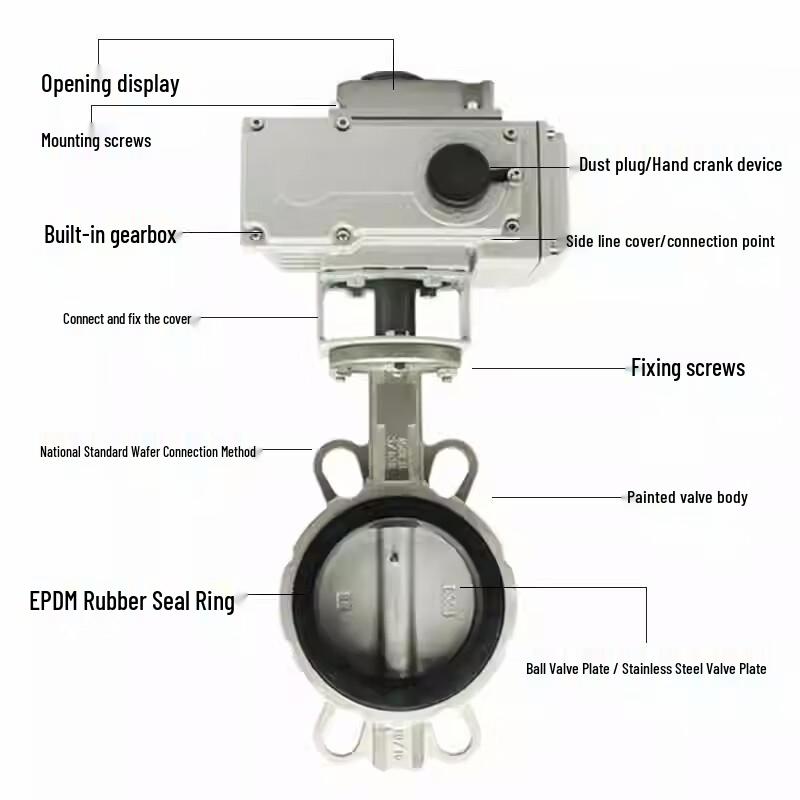 Mingceng Stainless Steel Electric Wafer Butterfly Valve