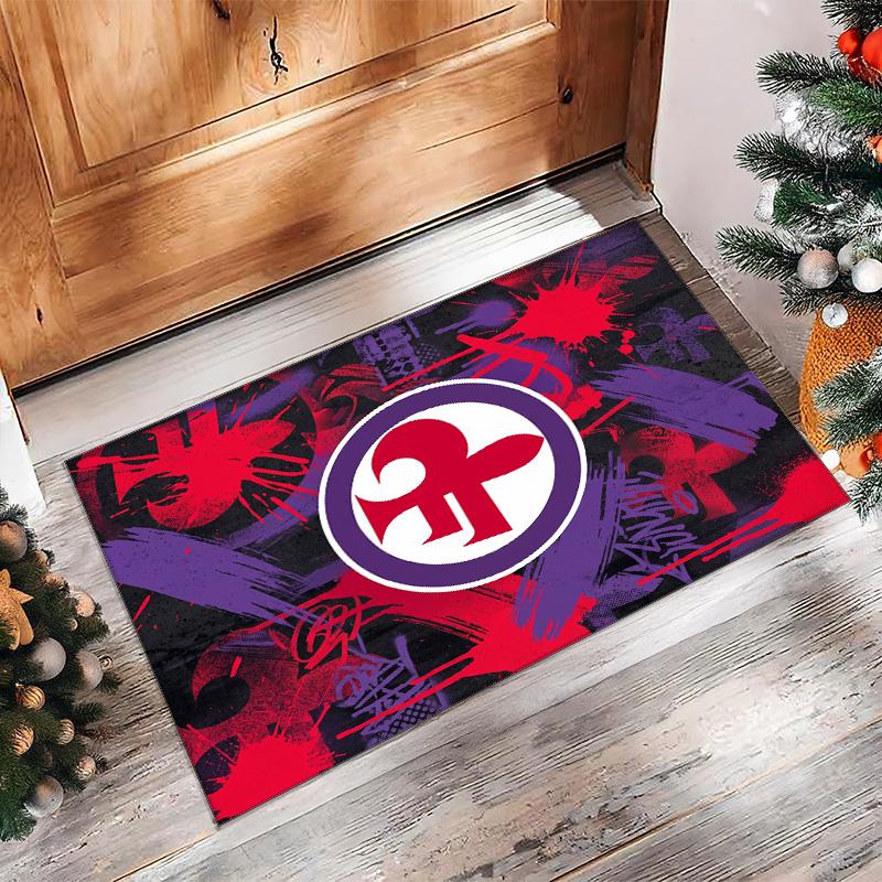 Fiorentina FC Soccer Football Pattern Soft Area Rug Non Slip Indoor Floor Carpet Sports Decor Mat for Bedroom